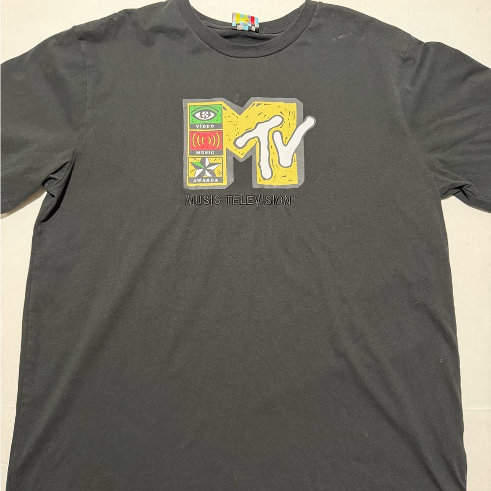 mtv music television 'world tour' black tee, men's large t-shirt